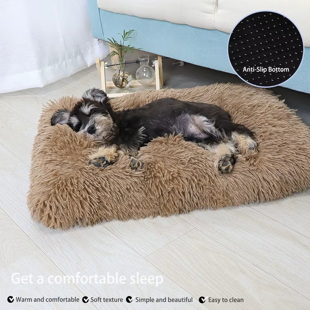 Cama Colchoneta Plush Lavable Antideslizante Para Mascotas