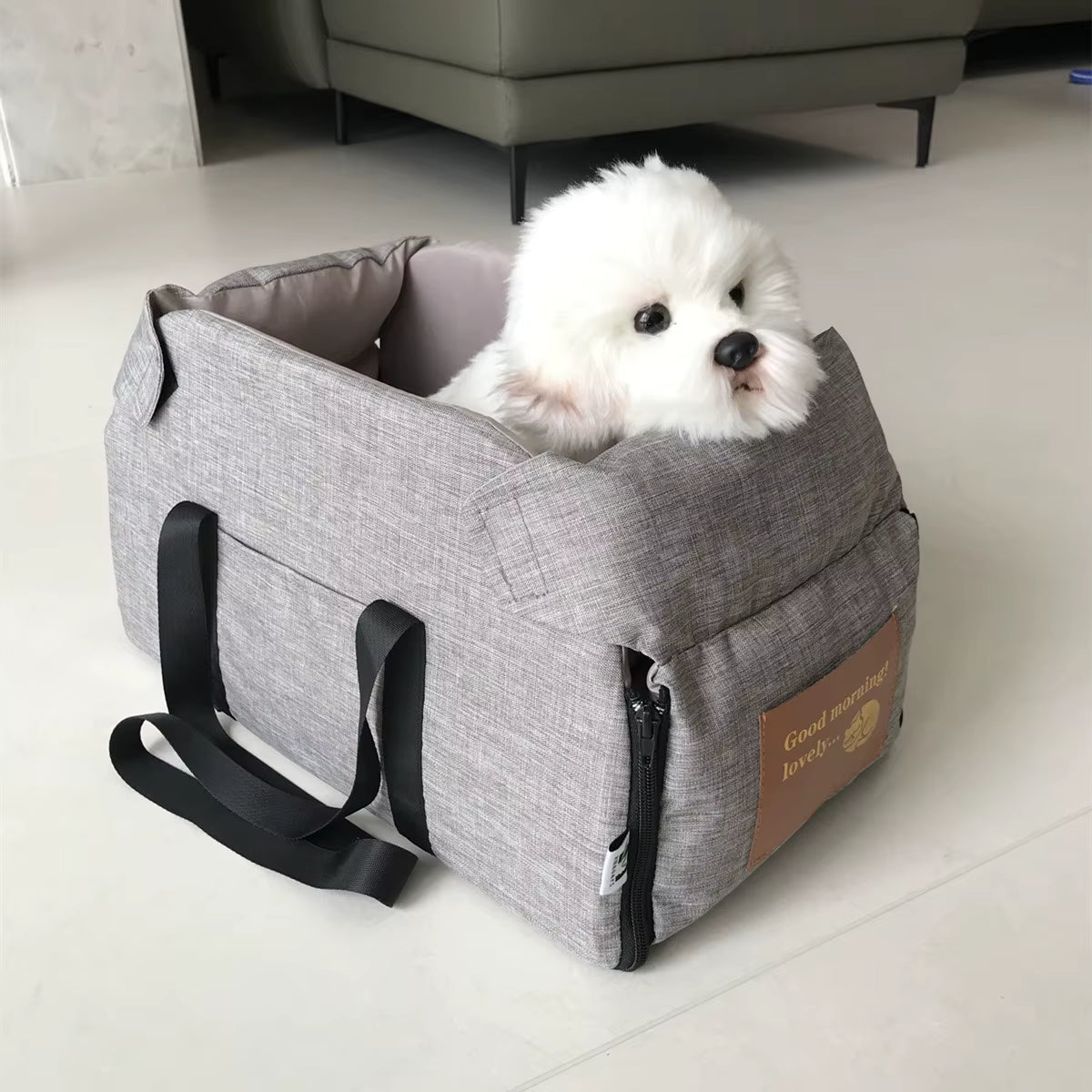 Cama Asiento De Coche Para Perro - Transportin De Viaje Seguro