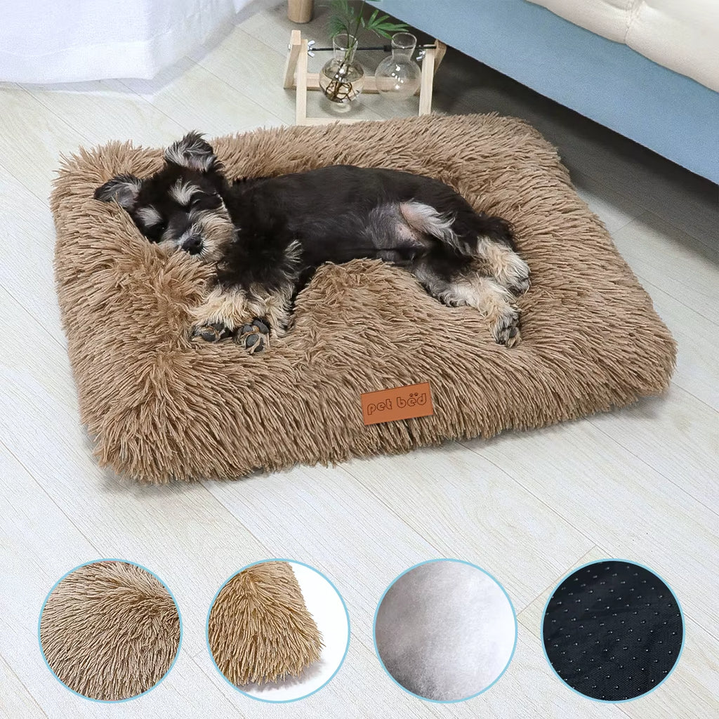 Cama Colchoneta Plush Lavable Antideslizante Para Mascotas