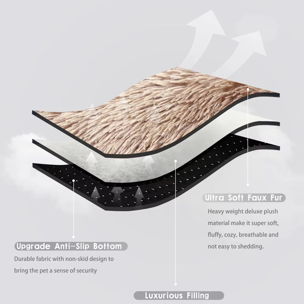 Cama Colchoneta Plush Lavable Antideslizante Para Mascotas
