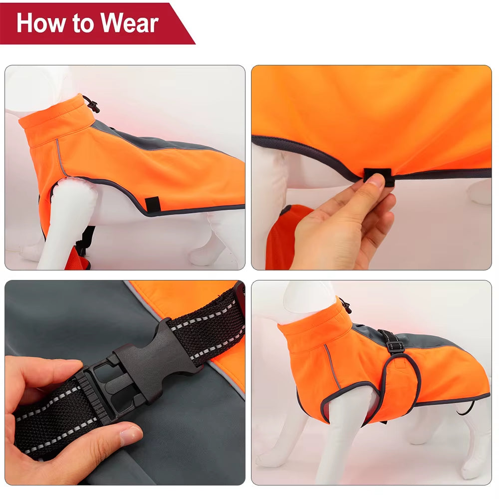 Abrigo Impermeable De Invierno Para Perro - Chaqueta Calida Con Capucha