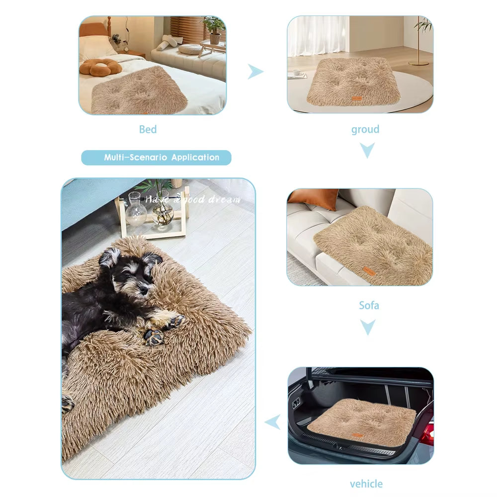 Cama Colchoneta Plush Lavable Antideslizante Para Mascotas